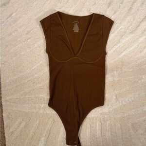 Free People Chocolate Brown Bodysuit